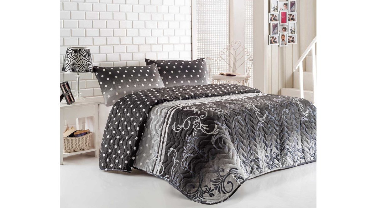 KAPİTONE YATAK ÖRTÜSÜ SETİ TEK KİŞİLİK BUSE GRİ FİYATI Vivense