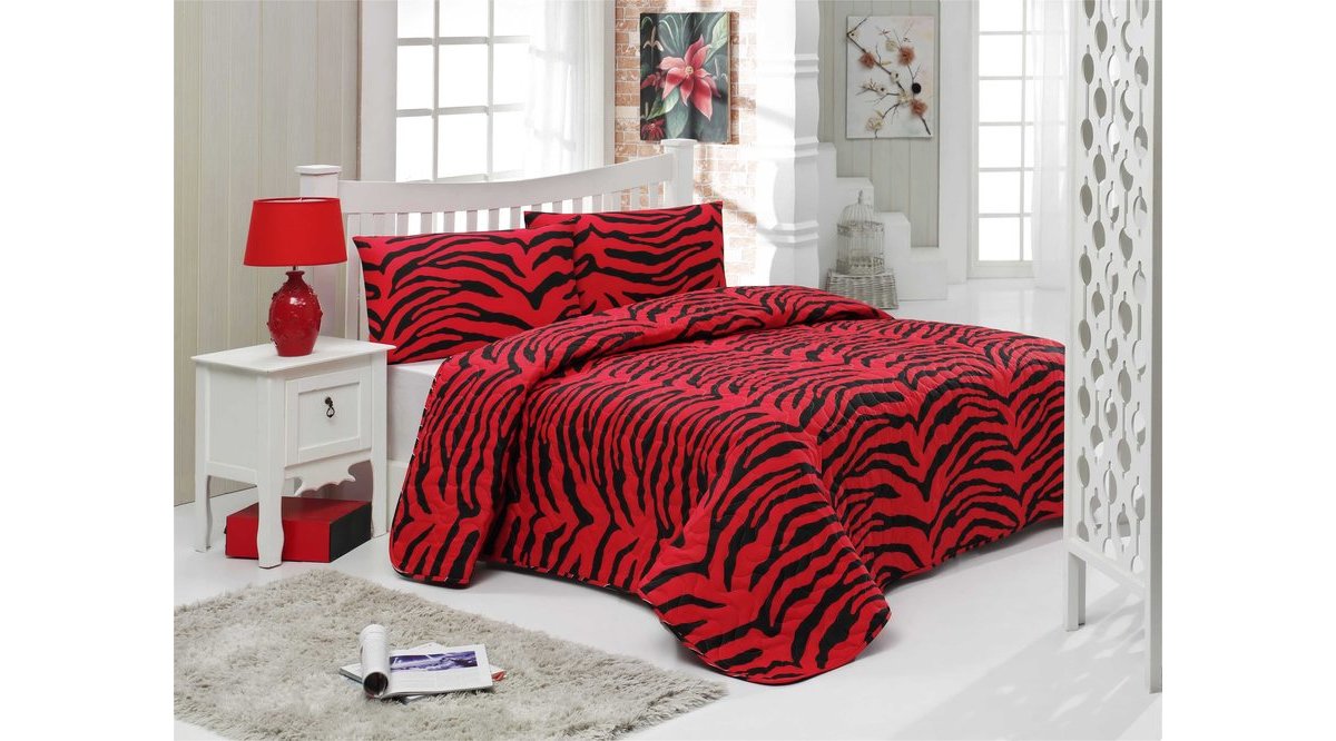 KAPİTONE YATAK ÖRTÜSÜ SETİ TEK KİŞİLİK ZEBRAX KIRMIZI KAPİTONE YATAK ÖRTÜSÜ SETİ TEK KİŞİLİK ZEBRAX KIRMIZI