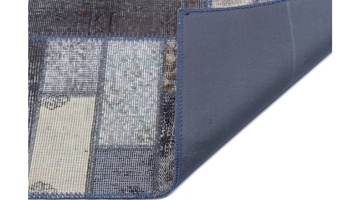 EFESTREND YÜN PATCHWORK HALI BUZ MAVİ VE GRİ FİYATI Vivense
