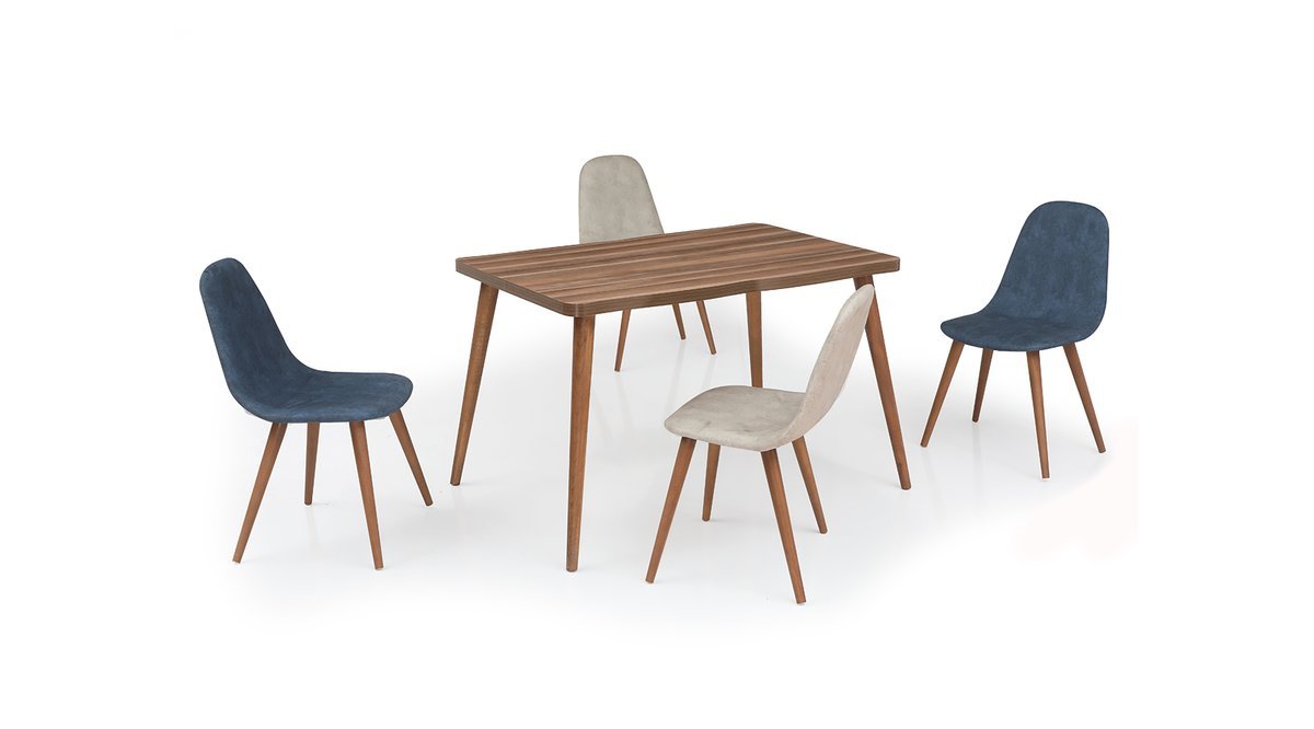 EVDEMO ELDA 4 KİŞİLİK MUTFAK MASA SANDALYE TAKIMI CEVİZ EVDEMO ELDA 4 KİŞİLİK MUTFAK MASA SANDALYE TAKIMI CEVİZ