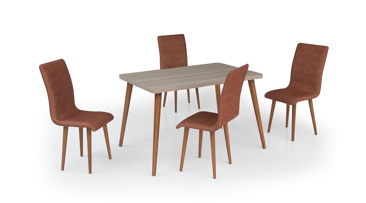 YAPRAK 4 KİŞİLİK MUTFAK MASA SANDALYE TAKIMI CORDOBA TURUNCU FİYATI