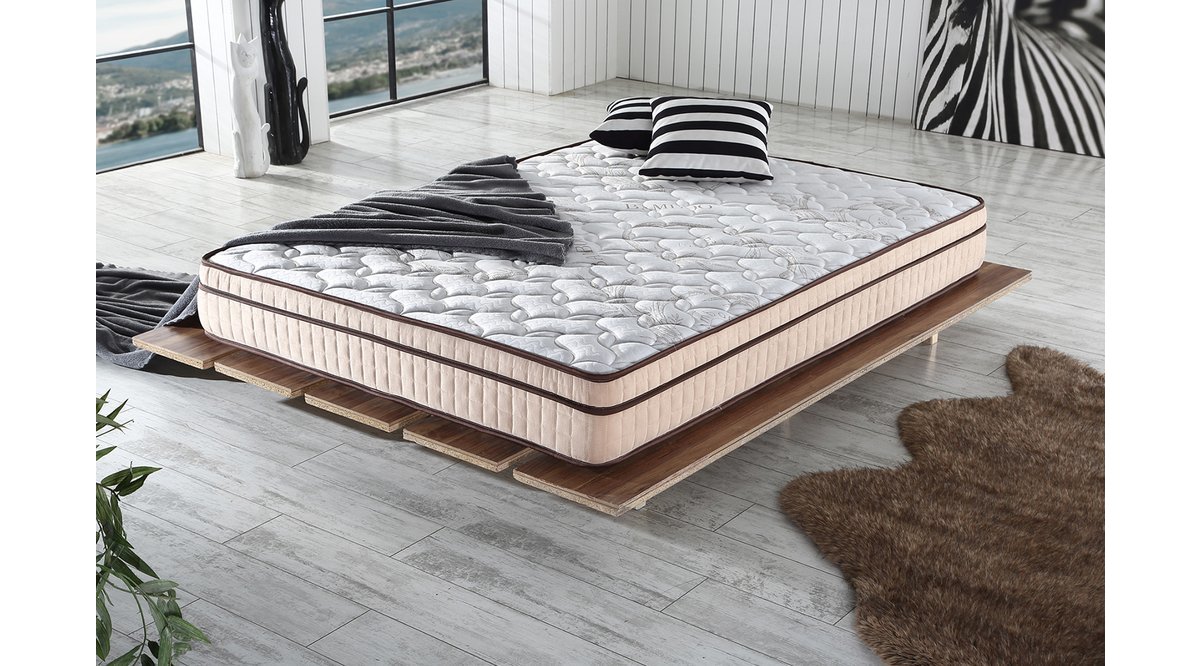 EVDEMO FULL ORTOPEDİK PEDLİ 24 CM BAMBU YAYLI YATAK 90X190