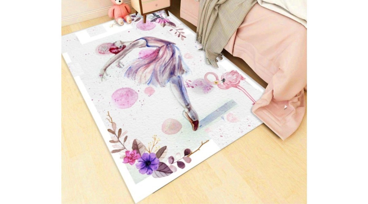 JUNGLE HALI BALERİNLİ KIZ ÇOCUK ODASI HALISI 150X230 FİYATI Vivense