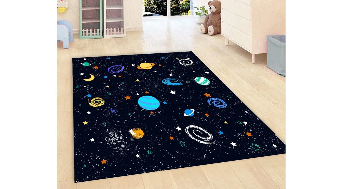 JUNGLE HALI GEZEGENLİ YILDIZLI ÇOCUK HALISI 150X230 FİYATI Vivense