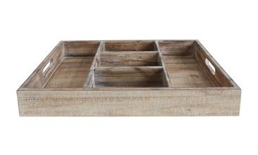 BÖLMELİ DEKORATİF AHŞAP TEPSİ