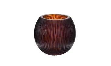 MUM TASARIMLI KAHVERENGİ KESME CAM VAZO