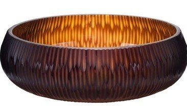 KAHVERENGİ KESME CAM DEKORATİF KASE