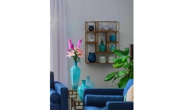 BÜYÜK BOY CAM VAZO MAVİ