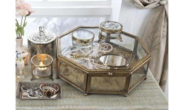 ANTİKA ALTIN CAM SAKLAMA KUTUSU