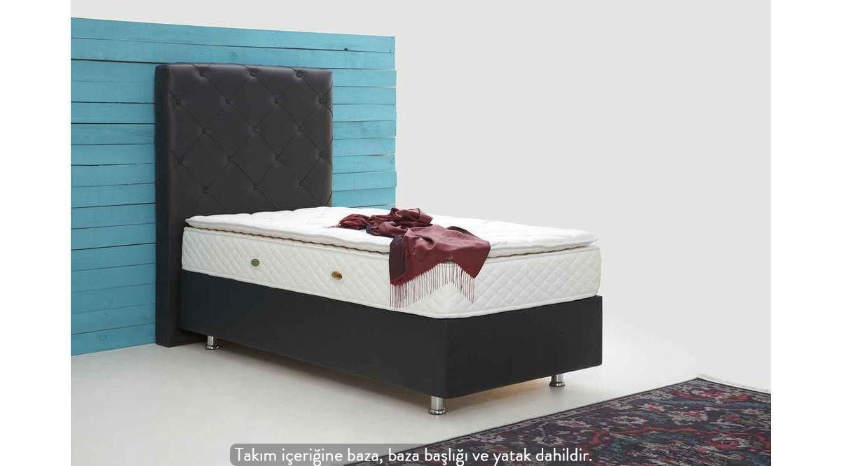 COMFORT BAZA BAŞLIK YATAK SETİ SİYAH TEK KİŞİLİK FİYATI Vivense