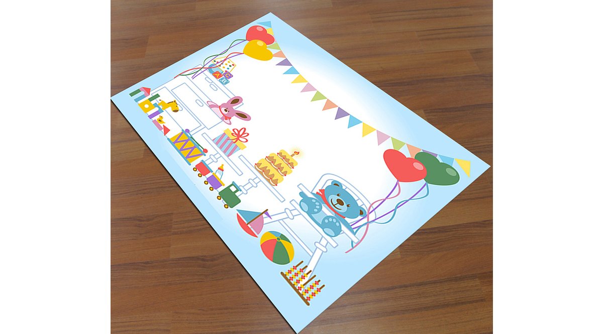 SEVİMLİ AYICIK ÇOCUK HALISI BEBEK MAVİSİ FİYATI Vivense