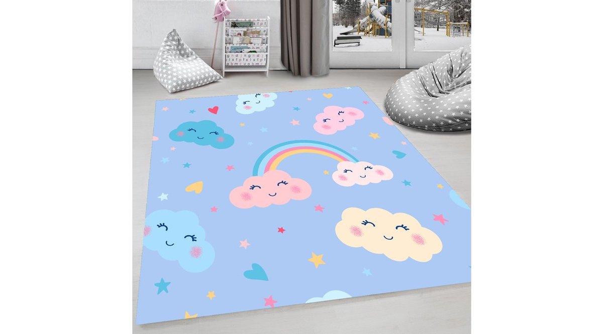 HALIFORUM KAYMAZ TABANLI YIKANABİLİR BEBEK HALISI HP683