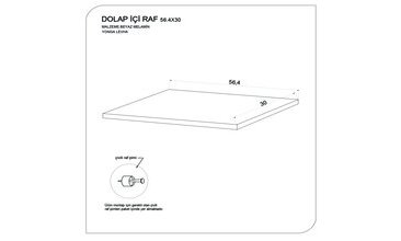 DOLAP İÇİ RAF 96,4X50 CM