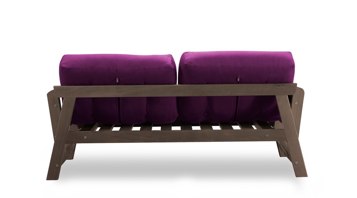 PAFU MORİ İKİLİ AHŞAP KANEPE CEVİZ MOR FİYATI Vivense