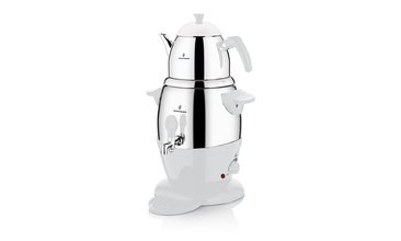 SOFRAM ELEKTRİKLİ SEMAVER SETİ ÇELİK DEMLİK  BEYAZ