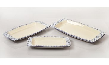 YARGICI PORSELEN 3 PARÇA KAYIK TABAK SET MÜRDÜM