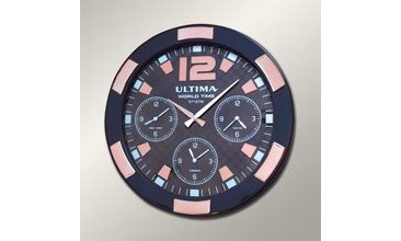 ULTİMA REGAL  METAL KASA 41 CM ROSE GOLD WORLD TİME CLOCK