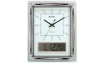 ULTİMA REGAL DİJİTAL TAKVİMLİ DERECELİ ANALOG DUVAR SAATİ BEYAZ