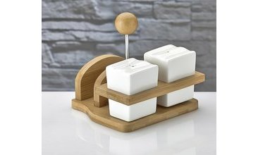 FİDEX HOME PORSELEN BAMBULU PEÇETELİK TUZLUK BİBERLİK