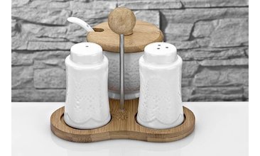 FİDEX HOME PORSELEN BAMBULU TUZLUK BİBERLİK SET