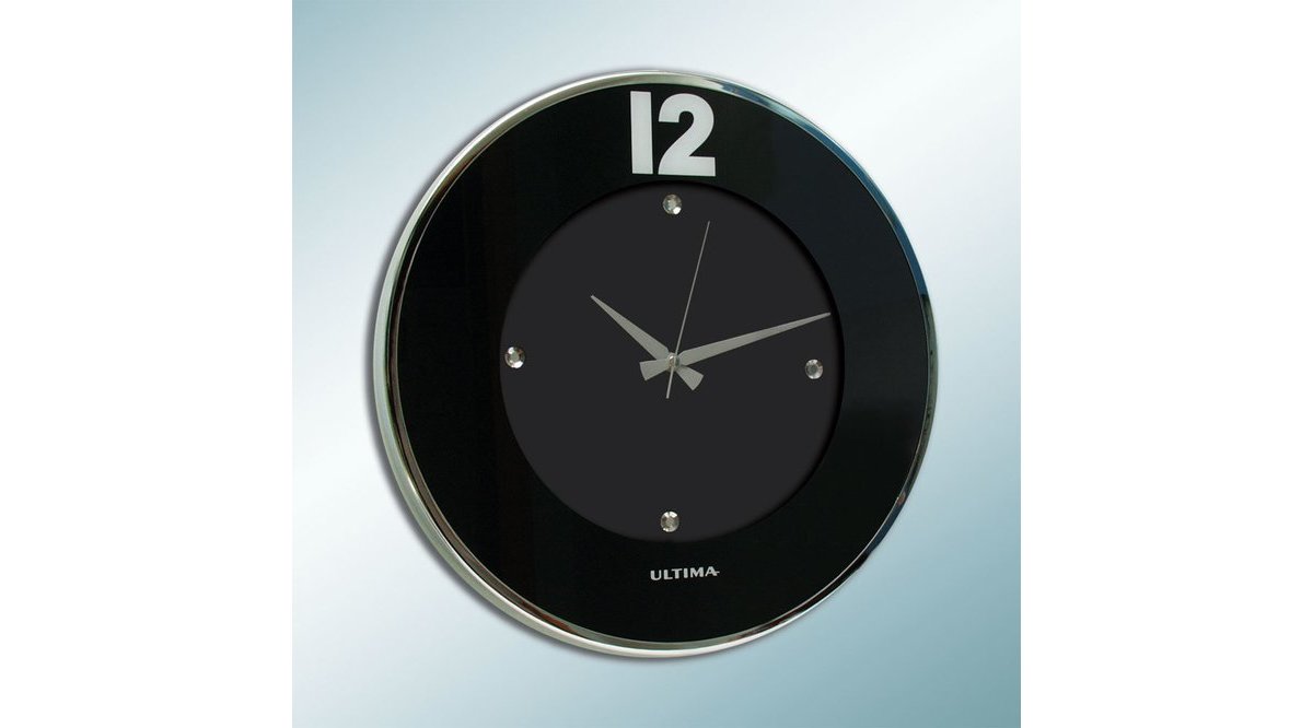 ULTİMA REGAL METAL KASA KROM KAPLAMA TAŞLI 41 CM DUVAR SAATİ FİYATI