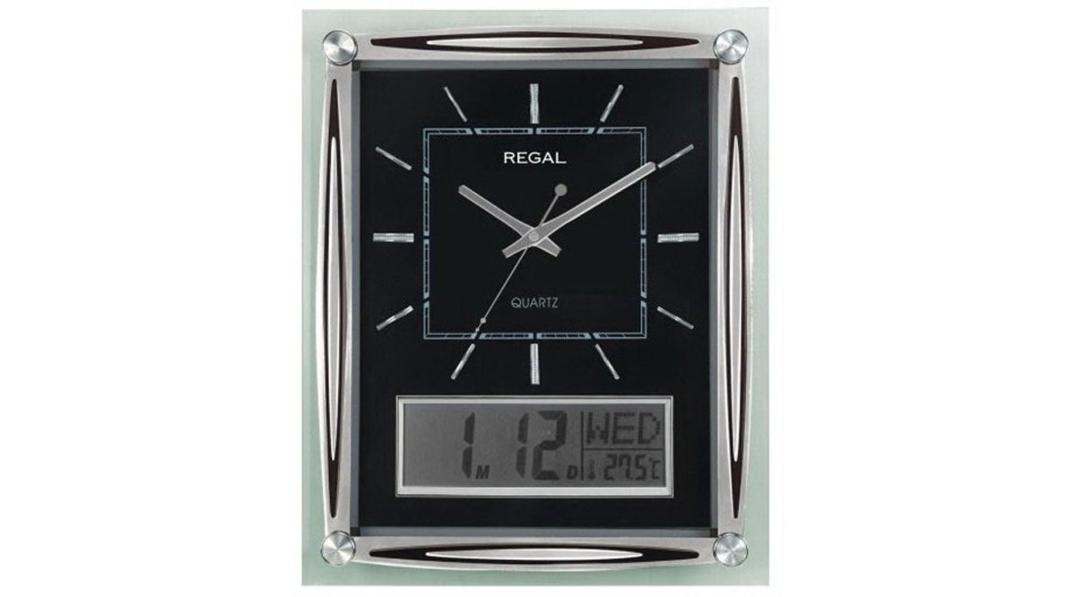 ULTİMA REGAL DİJİTAL TAKVİMLİ DERECELİ ANALOG DUVAR SAATİ FİYATI Vivense