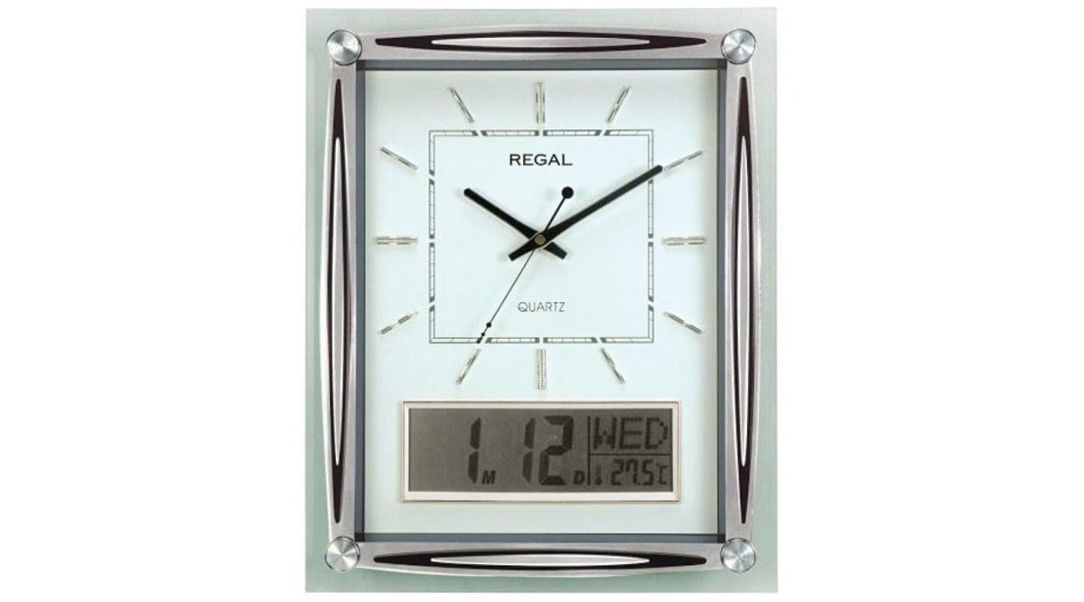 ULTİMA REGAL DİJİTAL TAKVİMLİ DERECELİ ANALOG DUVAR SAATİ BEYAZ FİYATI