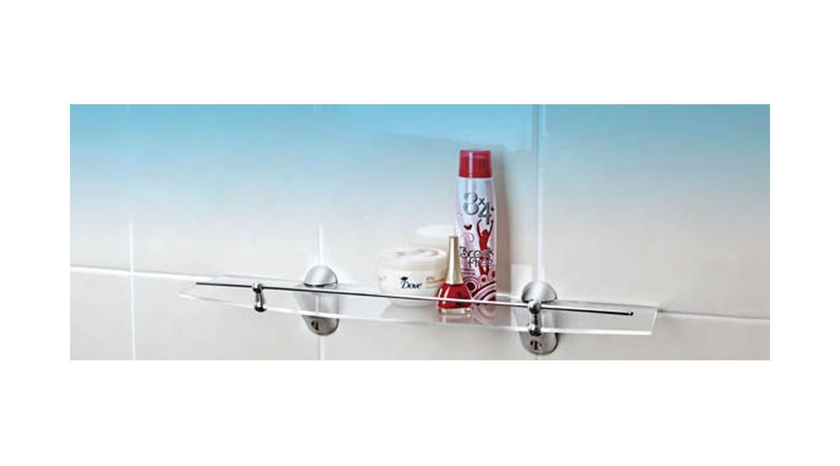 TEKLİ DÜZ BANYO DUVAR RAFI ŞEFFAF BARİYERLİ FİYATI Vivense