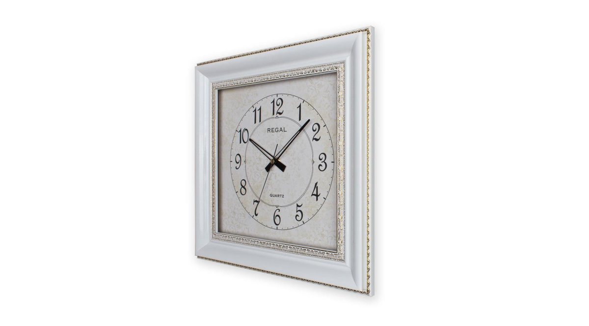 ULTİMA REGAL KLASİK KARE DUVAR SAATİ LAKE BEYAZ YALDIZLI 38CM FİYATI
