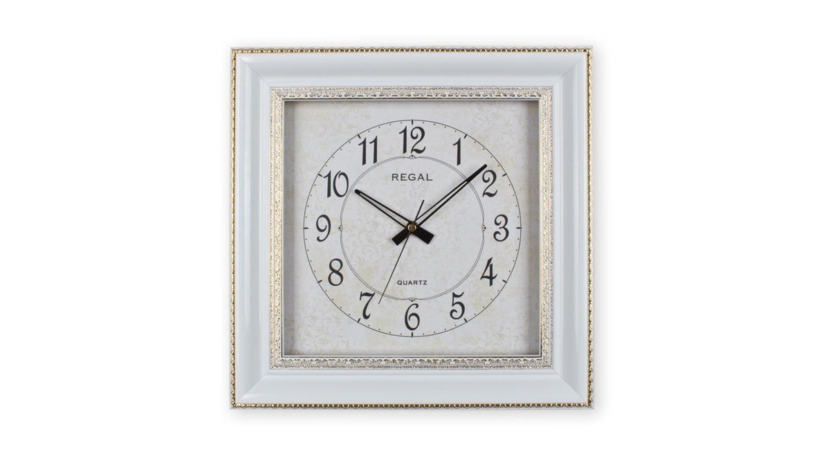 ULTİMA REGAL KLASİK KARE DUVAR SAATİ LAKE BEYAZ YALDIZLI 38CM FİYATI