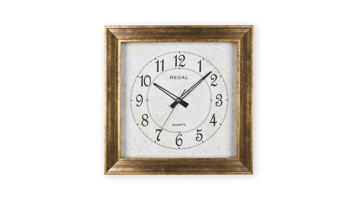 ULTİMA REGAL KLASİK AHŞAP RENKLİ KARE DUVAR SAATİ KAHVERENGİ 36CM
