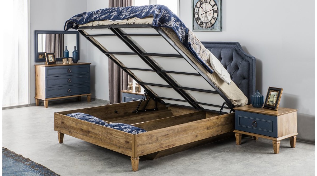 ANGELİO KARYOLA LACİVERT CEVİZ FİYATI Vivense