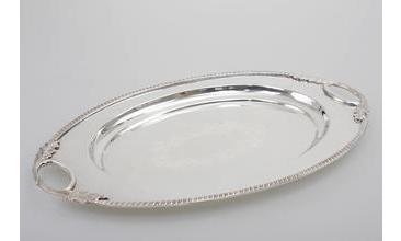 GÜMÜŞ OVAL TEPSİ 50X32 CM