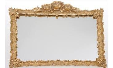 GOLD GÜLLÜ DİKDÖRTGEN AYNA 51*42 CM