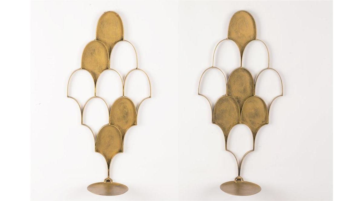 BRONZ İKİLİ DUVAR MUMLUK 50*25 CM FİYATI Vivense BRONZ İKİLİ DUVAR MUMLUK 50*25 CM FİYATI Vivense