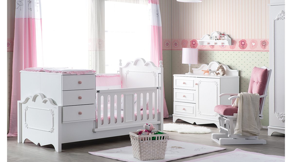 FLOWEN BEBEK ODASI TAKIMI PEMBE FİYATI Vivense FLOWEN BEBEK ODASI TAKIMI PEMBE FİYATI Vivense