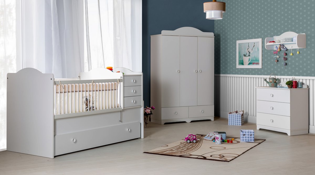 LATTE WHİTE BÜYÜYEN KARYOLALI BEBEK ODASI TAKIMI FİYATI
