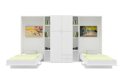 PRİMER DİKEY SET MASALI İKİ KİŞİLİK AKILLI ODA BEYAZ