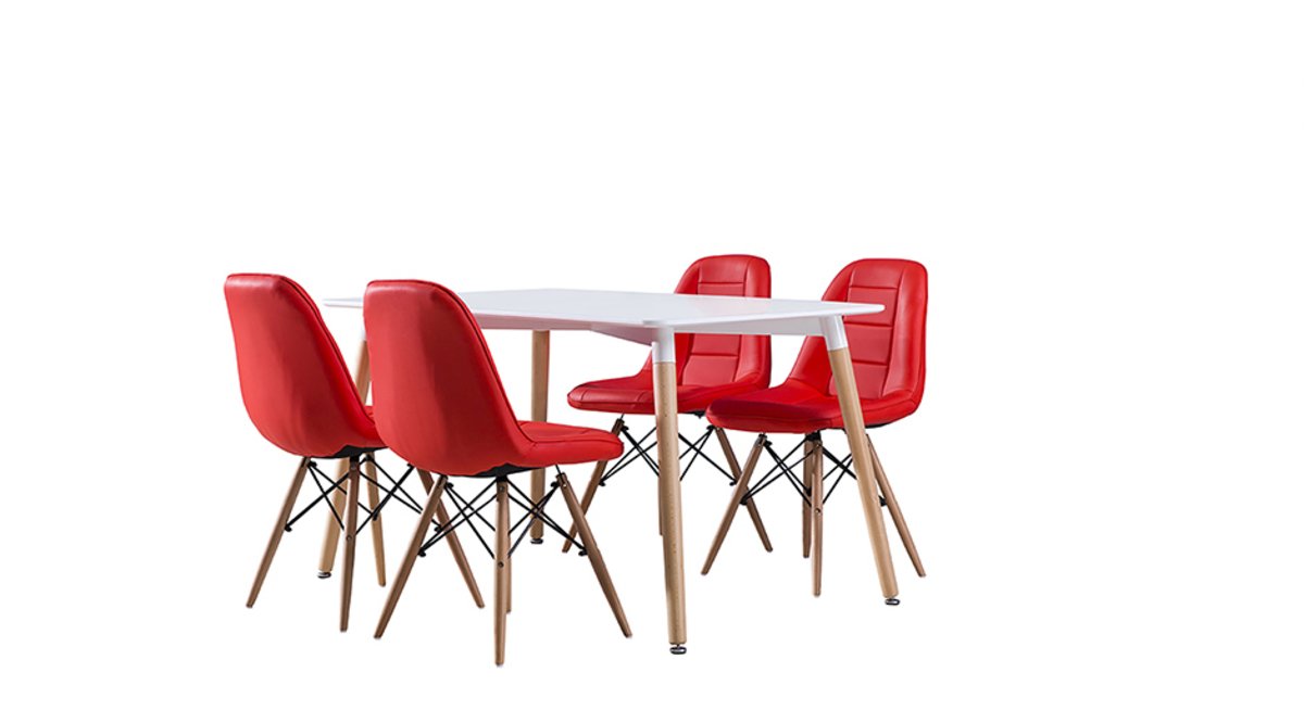 EAMES MASA SANDALYE TAKIMI 5 FİYATI Vivense