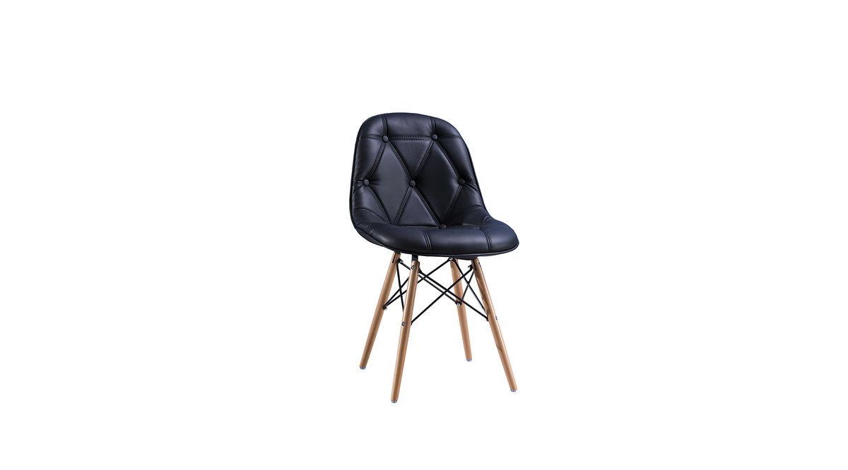 EAMES MASA SANDALYE TAKIMI SİYAH Vivense