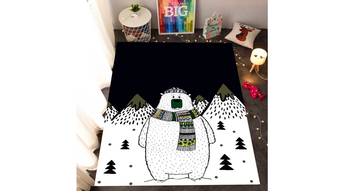 JUNGLE HALI İSKANDİNAV BEAR ÇOCUK ODASI OYUN HALISI 80X150 FİYATI Vivense