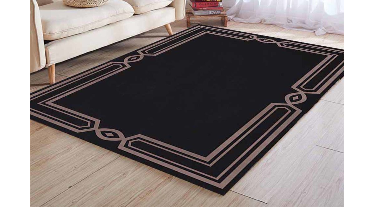 JUNGLE HALI MODERN ÇERÇEVELİ ÇİZGİLİ KAHVE KAREMALLA HALI YOLLUK 75X300