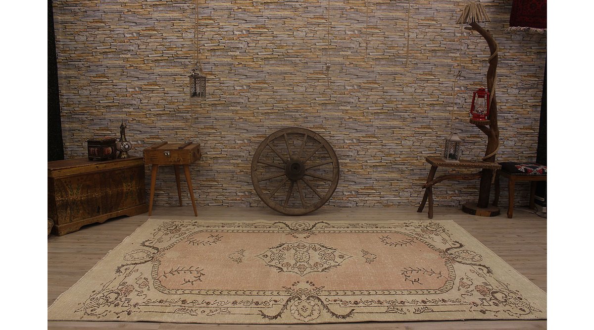 GERÇEK EL DOKUMA VİNTAGE ESKİTME HALI 176X277 FİYATI Vivense