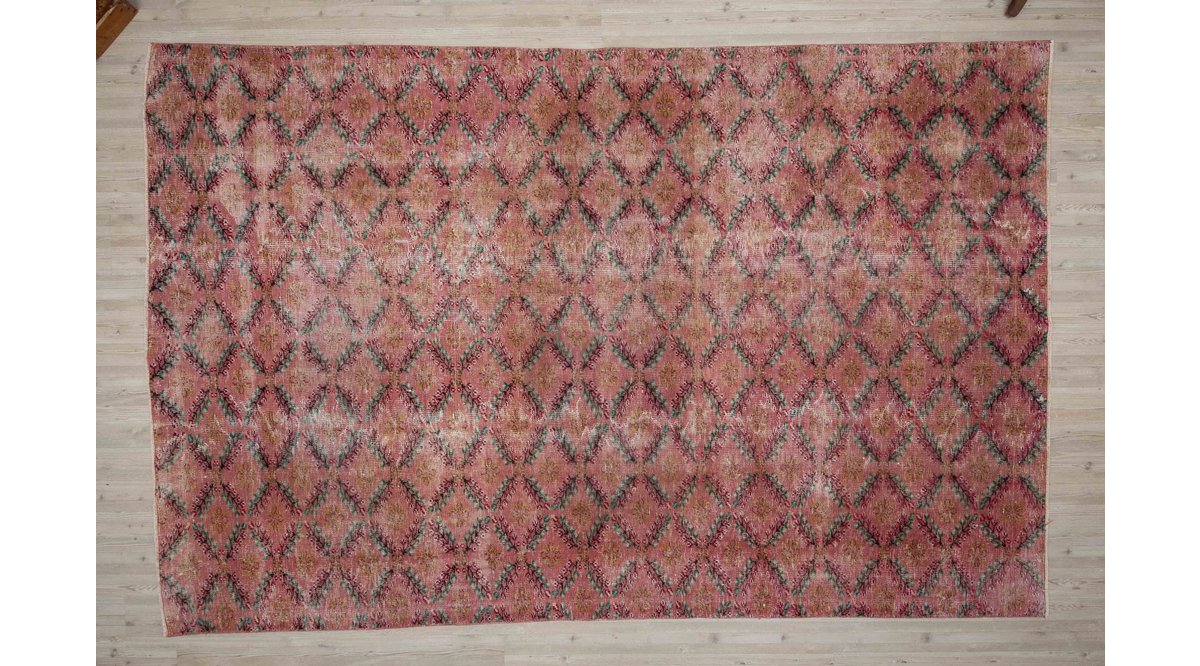 GERÇEK EL DOKUMA VİNTAGE ESKİTME HALI 214X321 FİYATI Vivense