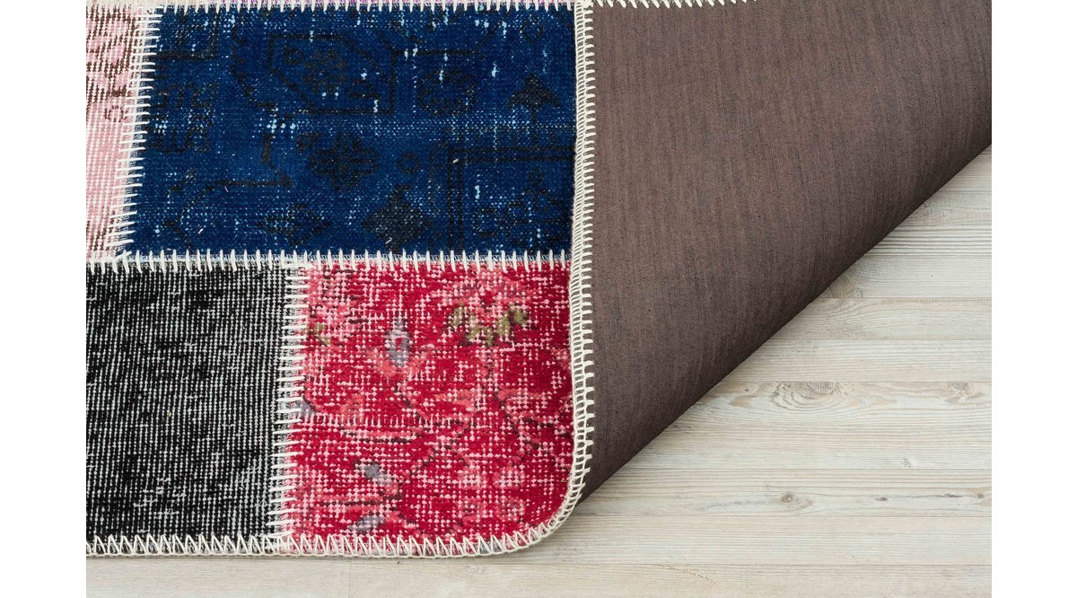 GERÇEK EL DOKUMA PATCHWORK ESKİTME HALI 80X150 FİYATI Vivense