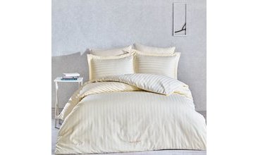 ÇİFT KİŞİLİK YOLLU SATEN NEVRESİM TAKIMI VOGUE GRİ