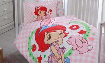 LİSANSLI BEBEK NEVRESİM TAKIMI STRAWBERRY SHORTCAKE BUNNY BABY