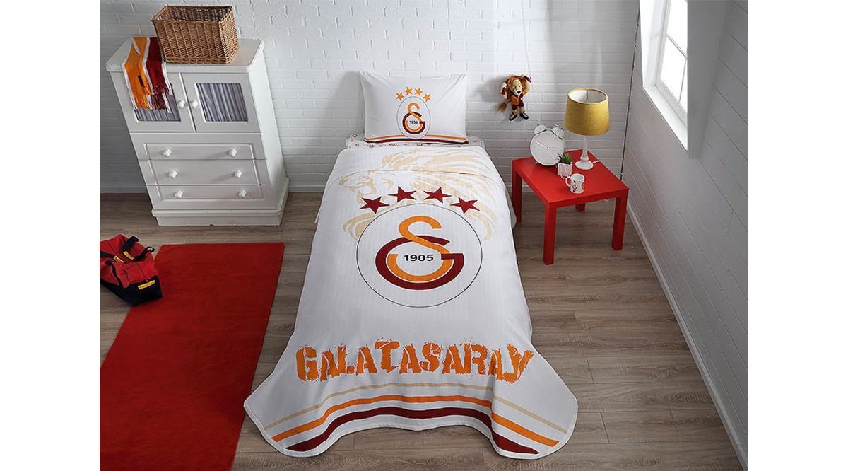 TEK KİŞİLİK LİSANSLI PİKE TAKIMI GALATASARAY YILDIZ LOGO FİYATI Vivense