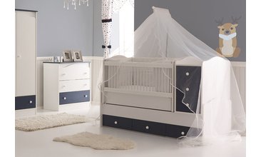 EVA BEBEK ODASI TAKIMI BEYAZ LACİVERT