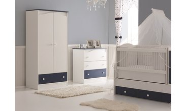 EVA BEBEK ODASI TAKIMI BEYAZ LACİVERT